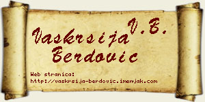Vaskrsija Berdović vizit kartica